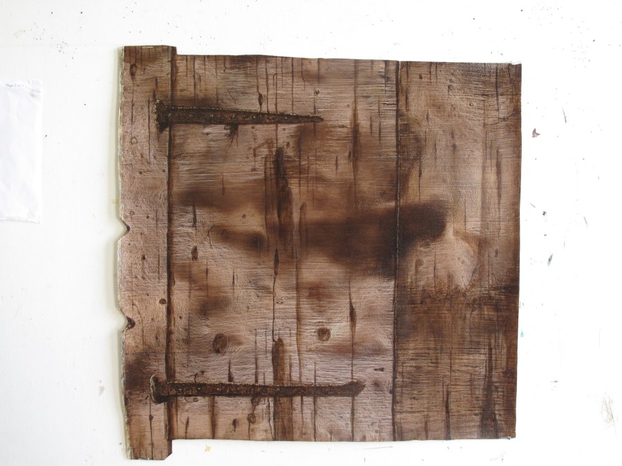 Trap Door, acrylic on vinyl, 17" x 16"