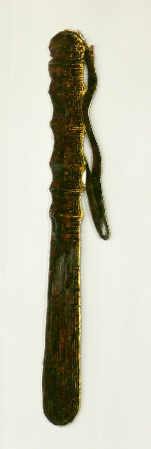 Truncheon, acrylic on vinyl 24" x 3"