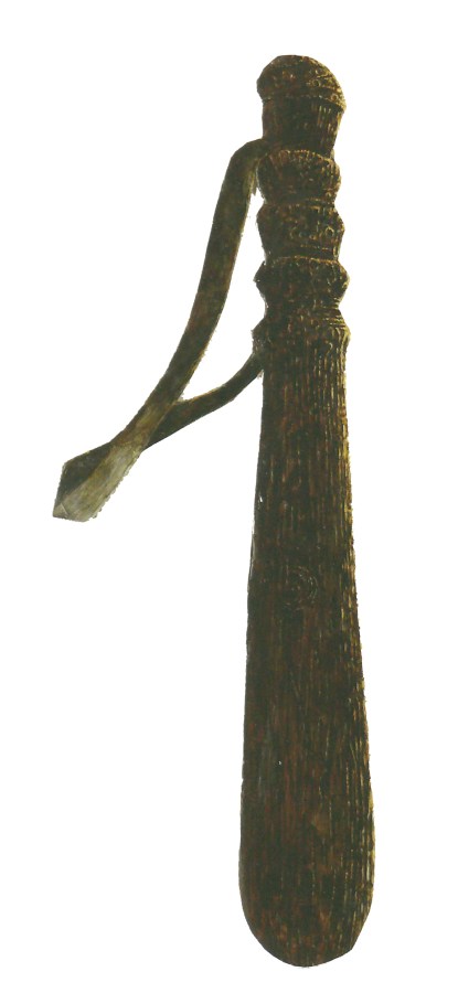 Truncheon, acrylic on vinyl, 24" x 3"